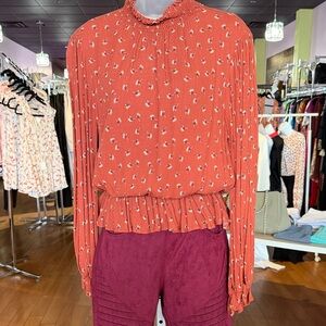 Women's Floral Rust Blouse